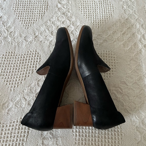 Dansko Preston Burnished Nubuck Black Loafer Wood Block Heel Size 7 Workwear - Picture 10 of 12